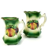 Mayfayre Staffordshire England Pottery Pitchers Fruit Motif Set of 2 Eng... - $24.30