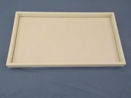 WHITE JEWELRY DISPLAY BOX TRAY WITH REMOVABLE PADDED INSERT PLASTIC ORGA... - £7.85 GBP