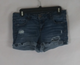 Vanilla Star Low Rise Shortie Women&#39;s Frayed Torn Booty Jean Shorts Size 7 - $220.44 MXN