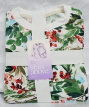 Women's XS Thermal 2 Piece Pajama Set - Stars Above Winter Holly Berry White image 2
