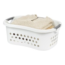 IRIS USA 1.3bu/48L Plastic Clothes Laundry Basket Hamper, White - £31.45 GBP