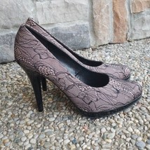 M.P.S Nude and Black Lace High Heel Pumps - Size 8.5 - £14.14 GBP