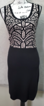 Carmen Marc Valvo Sweater Dress Women&#39;s Medium Black Rayon Sleeveless Ro... - $23.99