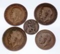 Great Britain Lot of 5 Coins (1916 - 1936, VF - XF Condition) Nice Colle... - $59.25
