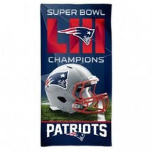 New England Patriots Super Bowl LII Champion Beach Towel 30&quot; by 60&quot; WinCraft - £26.36 GBP