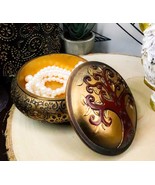 Ebros Sacred Tree of Life Yggdrasil Scroll Art Round Jewelry Box Figurine - $29.94 CAD