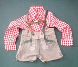 Lot Vintage Authentic German Lederhosen And Shirt Child Size European Auction - £53.15 GBP