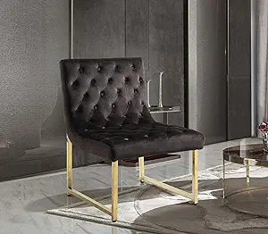 Moriah Accent Chair Sleek Elegant Tufted Velvet Upholstery Plush Cushion... - $413.99