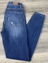Judy Blue Skinny Fit Pull On Jeans JB88255 Blue Denim Women 5/27 Distressed - £21.38 GBP