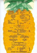 Holiday Inn Hutchinson Kansas Pineapple Shaped Menu - £19.86 GBP