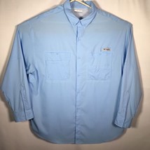 Columbia PFG Men’s XXL Shirt Button Down L/S Blue Vented Fishing Outdoors - £23.52 GBP
