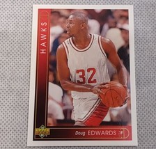 1993-94 Upper Deck Doug Edwards Rookie Card #158 Atlanta Hawks Basketball  - £1.64 GBP