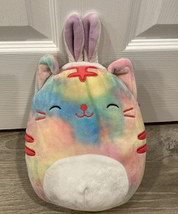 2019 Kellytoy 8&quot; Easter Rainbow Tie Dye Cat Squishmallow - £9.17 GBP