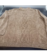Alfred Dunner Light Brown Chenille Cable Knit Pullover Sweater Cozy Warm... - £20.02 GBP