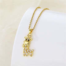 Crystal &amp; Cubic Zirconia 18K Gold-Plated Giraffe Pendant Necklace - £11.18 GBP