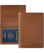 Genuine Leather Passport Holder Wallet Cover for Women and Men,Rfid Trav... - £20.33 GBP