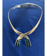Necklace, malachite sterling silver choker style necklace  - $200.00