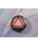 Vintage San Francisco &quot;Gay Pride&quot; Pink Triangle Button 90s, Black/Pink, ... - $27.39 CAD