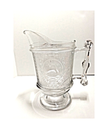 Antique 9.5&quot; Swan &amp;Mesh Pattern Pitcher Canton Glass Co? 1882 Pressed Gl... - $602.79 MXN