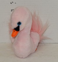 Ty Odette the Pink Swan 6&quot; Beanie Babies baby Velvety plush toy - $9.85