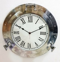 Marine Brass Ship Porthole Clock 59.6 cm Nautical Wall Clock Home Decor - £188.46 GBP