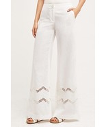 NWT ANTHROPOLOGIE OPENWORK WIDE-LEGS WHITE TROUSER PANTS by ELEVENSES 2 - $61.39 CAD