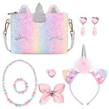 mibasies Unicorn Purse for Little Girls Kids Dress Up Jewelry Toddler Gifts Set - £32.60 GBP