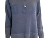 Liz &amp; Co. Women&#39;s Cotton Hooded Pullover Sweater USA Navy Blue Size M - $28.49