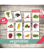 44 Vegetables Flashcards / Image Cards for Kids, preschool. Printable Ac... - £2.24 GBP