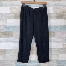 J Crew Cropped Seamed Stretchy Knit Jogger Pants Gray Mid Rise Pull On W... - £23.38 GBP