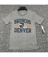 Denver Broncos Shirt Youth Medium 10-12 Gray NFL Short Sleeve Crew Neck ... - $345.09 MXN
