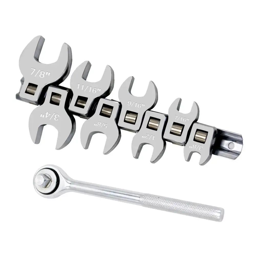 45 Teeth Ratchet Handle and 8 Pcs 3/8 Inch Drive Crowfoot Wrench Set Metric/SAE - £235.05 GBP