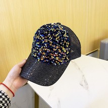 Women&#39;s Hat Casual Hipster Cap Summer Breathable Glitter Net Hat Travel Sun Prot - £8.60 GBP