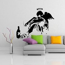 ( 79&#39;&#39; x 65&#39;&#39;) Banksy Vinyl Wall Decal Giant Fallen Angel with Rome Bottle / Str - £98.50 GBP