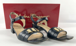 Salvatore Ferragamo Women&#39;s Shoes - DEMY Leather Sandals 3cm Blue Box Size 7.5 - £23.45 GBP