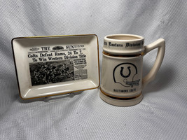 Vtg Baltimore Colts The Sun Paper Tray &amp; NFL 1976 Eastern Division Champ... - £23.94 GBP