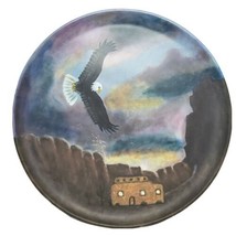 Vintage Crest Mold Hand Painted Charger 14&quot; Southwestern Theme Eagle - £35.96 GBP