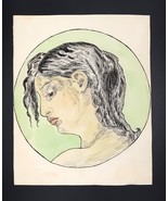 Vtg Art Drawing Water Color &quot;Coptic Maiden&quot; Beautiful Artwork Rare - €85,91 EUR
