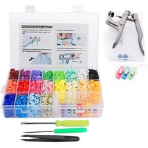 400 Sets Snap Fasteners Kit , Snap Pliers+20 Colors T5 Plastic Snap Butt... - £26.38 GBP