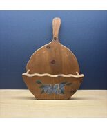 Vintage Wood China Wall Shelf Plate Rack Display Farmhouse Flower Painted. - $29.70