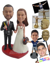 Personalized Bobblehead Handy Man And Beautiful Bride Heading To The Altar - Wed - £122.03 GBP