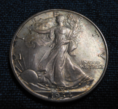 1934-P Walking Liberty Half Dollar Au / Bu - 90% Silver - £70.78 GBP