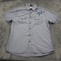 At Collins Shirt Mens L Blue Chest Pockets Button Up Short Sleeve Collar... - $19.68