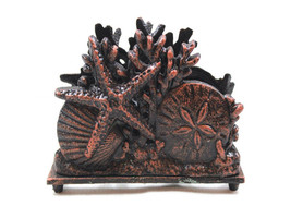 Rustic Copper Cast Iron Seashell Napkin Holder 7&quot;&quot; - $353.82 MXN
