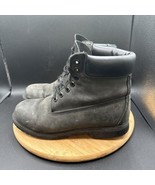 Timberland 10661 Men Size 9 M Black Leather Boots Premium Padded Collar - $752.48 MXN