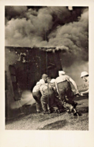 U S Navy Sailors Fighting FIRE~1940s Real Photo Postcard - £6.23 GBP