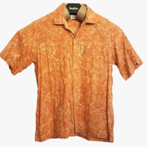 Columbia Sportswear Mens Shirt size XL Logo Button Up Orange Cotton Fish Pattern - £12.48 GBP