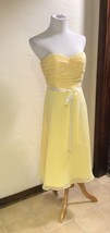 Davids Bridal Canary Yellow Bridesmaid Prom Party Dress Formal Strapless  - £47.95 GBP