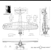 AMLA Plan Lockheed Vega Wasp Yankee Doodle 24&quot; Wingspan Rubber Power - £4.79 GBP