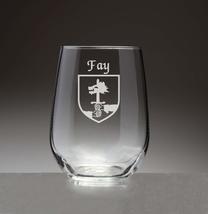 Fay Irish Coat of Arms Stemless Wine Glasses (Sand Etched) - £53.81 GBP